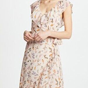 Rebecca Minkoff Jessica Ruffled Floral-Print Midi Wrap Dress - Like New - Size M